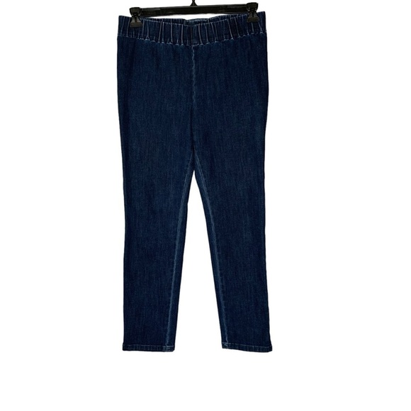 Soft Surroundings denim high rise pull on jegging dark wash. Size MP - Picture 1 of 8